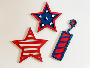 Patriotic Stars & Firecracker Tiered Tray Bundle