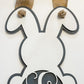 Personalized Bunny Door Hanger – Custom Initial, 10x17 Inches