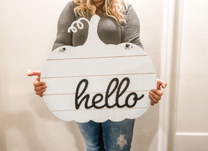 "Hello" Pumpkin Door Hanger