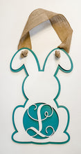 Load image into Gallery viewer, Personalized Bunny Door Hanger – Custom Initial, 10x17 Inches
