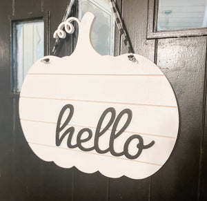 "Hello" Pumpkin Door Hanger