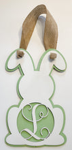 Load image into Gallery viewer, Personalized Bunny Door Hanger – Custom Initial, 10x17 Inches
