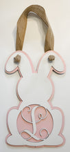 Load image into Gallery viewer, Personalized Bunny Door Hanger – Custom Initial, 10x17 Inches
